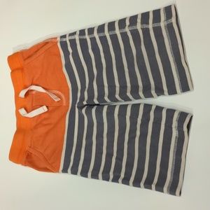 5Y mini boden shorts orange blue white stripe pockets elastic & drawstring waist